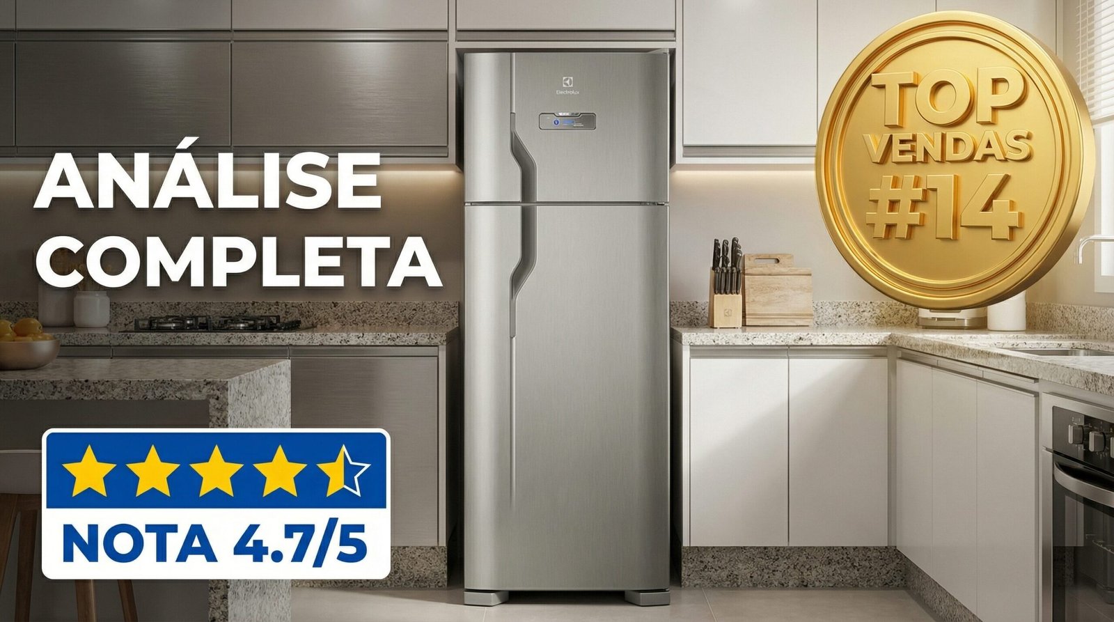 Geladeira Electrolux TF39S Frost Free 310L Inox – Nota 4.7/5 e destaque entre os mais vendidos