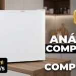 Frigobar Philco PFG50B Branco 47L sobre bancada de madeira em cozinha moderna com avaliação 4.6 de 5 estrelas