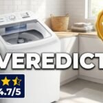 Máquina de lavar roupa Electrolux 15kg Essential Care LED15 em ambiente moderno, com destaque para avaliação de 4.7 estrelas e selo de top vendas #8
