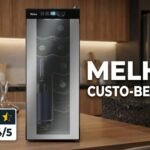 Adega Philco PAD12E Bivolt em ambiente moderno, com destaque para melhor custo-benefício e nota 4.4 de 5 estrelas