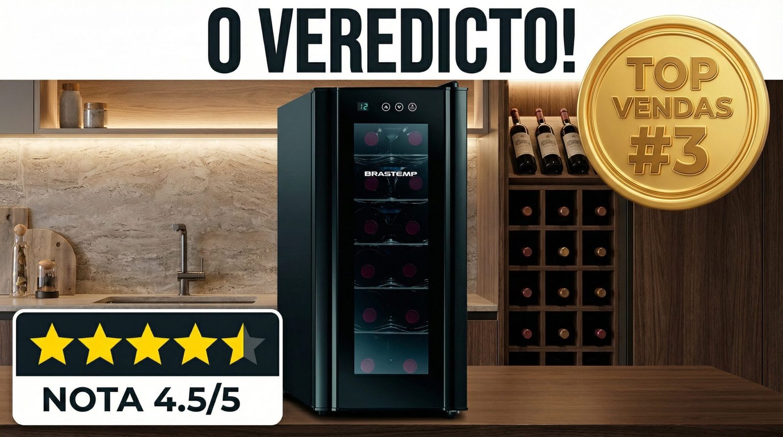 Adega Brastemp 12 Garrafas BZC12BE: Nota 4.5/5 e TOP Vendas #3.