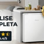 Frigobar Hisense 44 Litros branco com porta reversÃvel, destaque de vendas com nota 4.4 de 5
