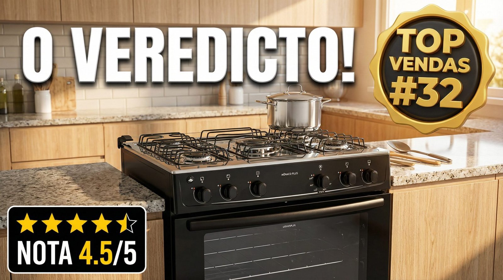 Fogão Atlas Mônaco Plus entre os top 32 mais vendidos com nota 4.5 de 5