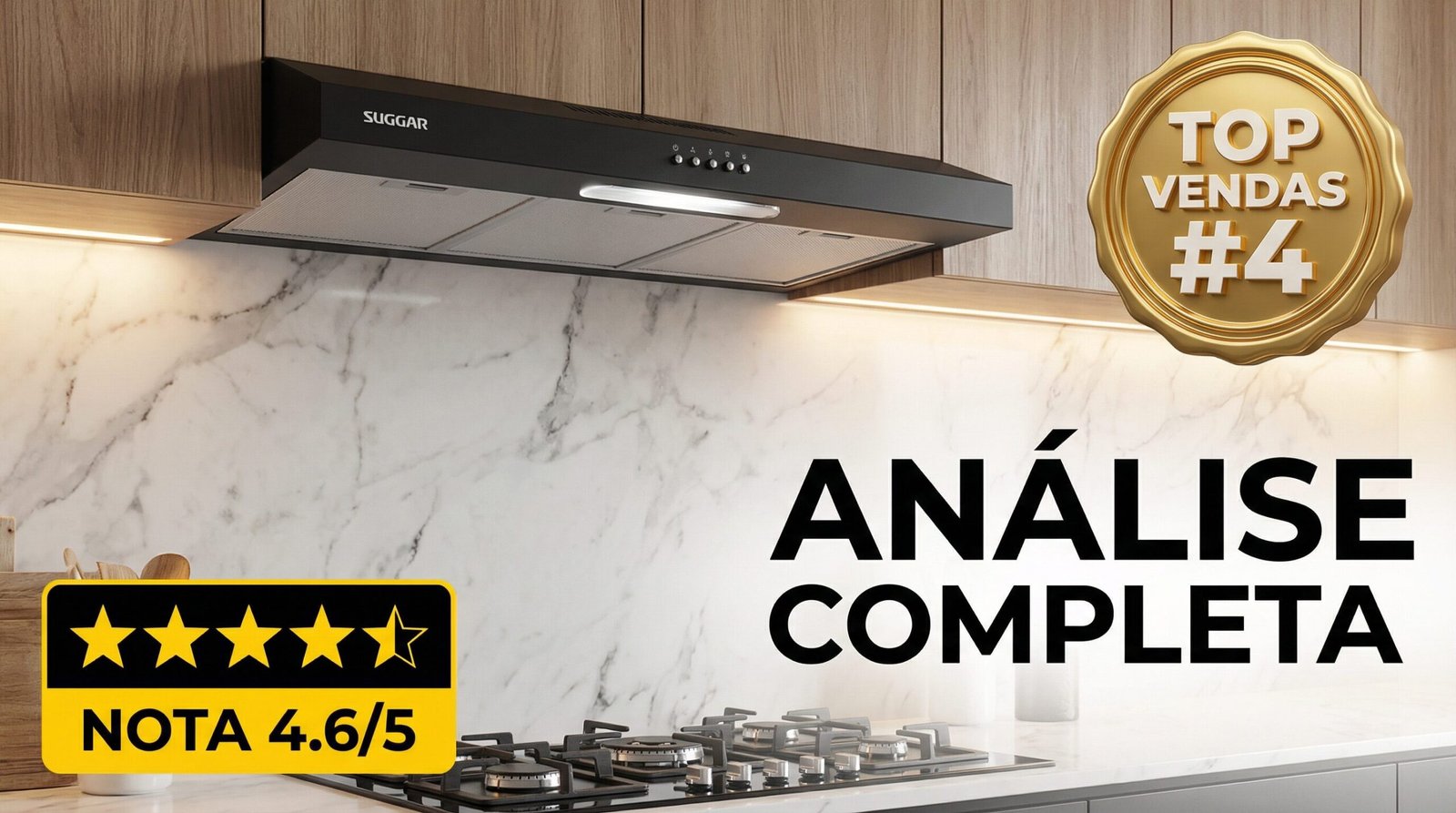 Suggar Depurador de Ar Slim de 80cm – Destaque em vendas e bem avaliado com nota 4.6/5.